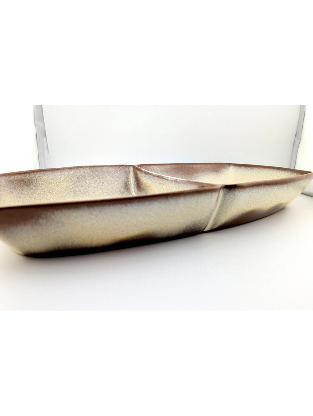 VTG Frankoma Plainsman Aztec Desert Gold/Brown 5QD Divided Dish No Chips/Cracks - Picture 7 of 8